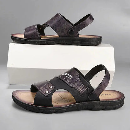 Leather Sandals For Men Summer Fashion Beach Shoes Male Trend Men's Casual Slippers Non-slip Open-toe Sandals Shoes Male NovaCart