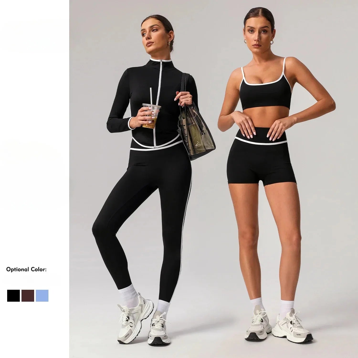 🖤 Seamless Yoga Set – High Waist, Hip-Lifting FitiqueFit
