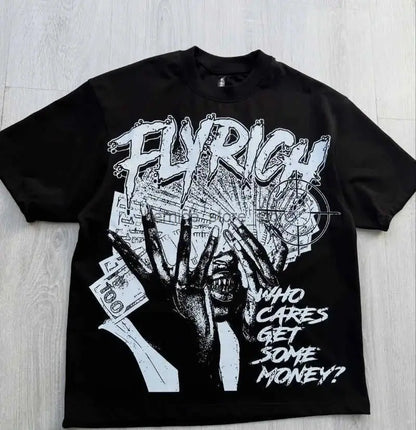 Y2k Harajuku Streetwear Men and Women Short Sleeved Fashion New Cartoon Print Design Shirt Retro Hip Hop Trend Oversized T-Shirt NovaCart