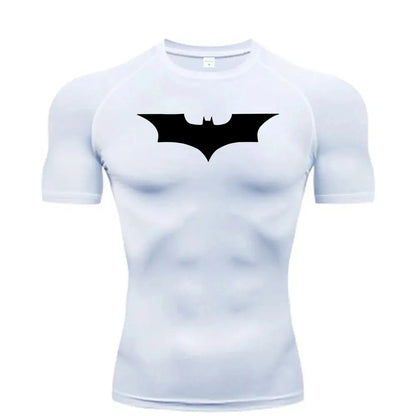 Bat Printed Men's Tight T-Shirt Running Compression Compression T Shirt Gym Fitness Jogging Short Sleeve Male Casual Shirt Tops NovaCart