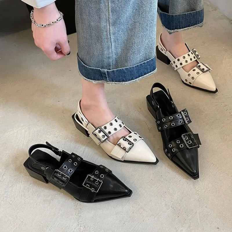 2023women's sandals summer  Ballet flats women Pointed rivet single shoe Platform Women Sandals zapatos de mujer tendencia NovaCart
