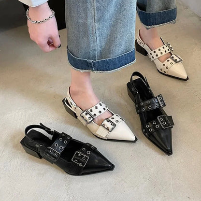 2023women's sandals summer  Ballet flats women Pointed rivet single shoe Platform Women Sandals zapatos de mujer tendencia NovaCart