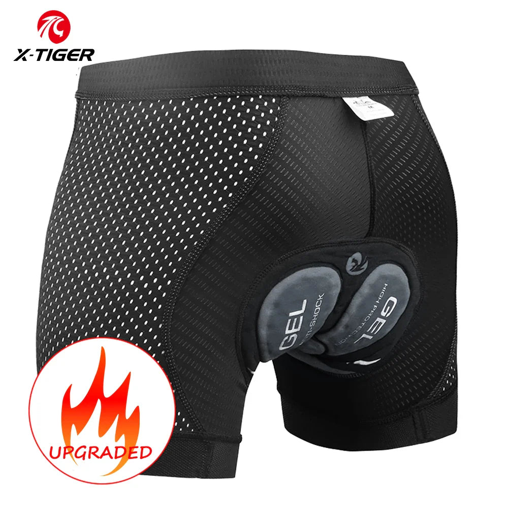 X-TIGER Men's Cycling Underwear with 5D Gel Cushioned MTB Boxer Cycling Shorts Road Cycling Underwear Cycling Equipment Pi-Mart