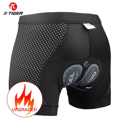X-TIGER Men's Cycling Underwear with 5D Gel Cushioned MTB Boxer Cycling Shorts Road Cycling Underwear Cycling Equipment Pi-Mart