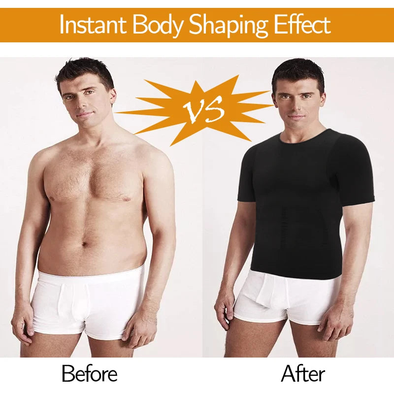 Mens Compression Shirt Undershirt Slimming Tank Top Workout Vest Abs Abdomen Slim Body Shaper NovaCart