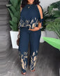 New Women Two Piece Set Plus Size Fashion Short Sleeve