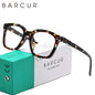 BARCUR Fashion Retro Leopard Pattern Women's Presbyopia Glasses Durable Multi-Degree PC Rectangular Small Frame with Transparent Acrylic Lenses for Reading or Work Stevvex