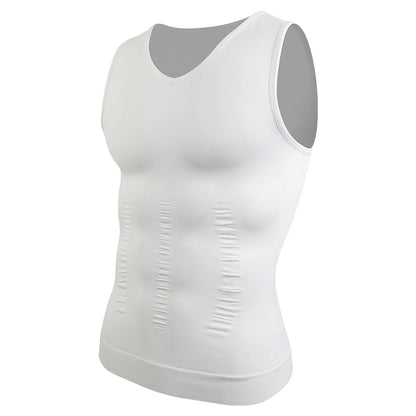 Men's Body Shaper Slimming Shirt V Neck Tummy Vest Compression Base Layer Slim Muscle Tank Top Shapewear NovaCart
