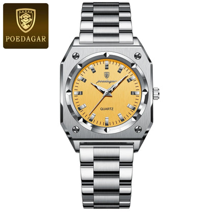 POEDAGAR Luxury Elegant Square Ladies Watch Waterproof Luminous Watch for Woman Stainless Steel Quartz Women's Watches Reloj+box NovaCart