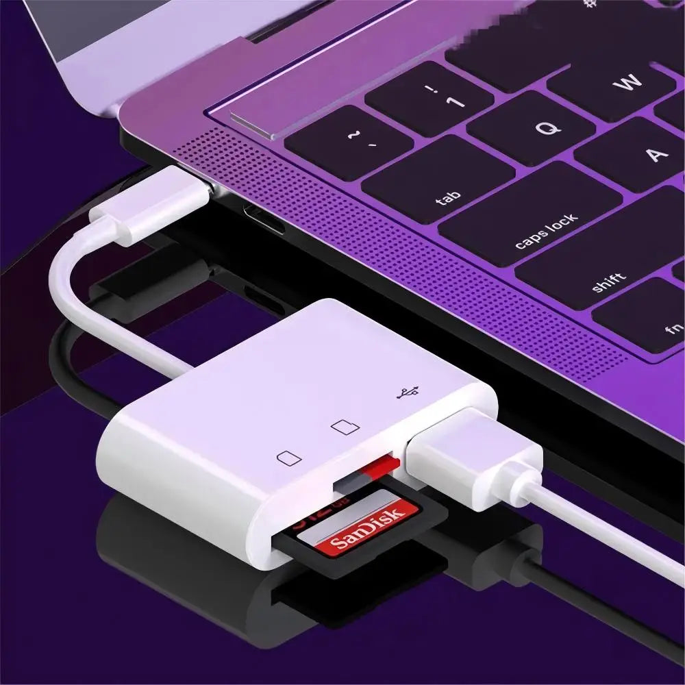 3-in-1 Type C adapter for TF, CF, and SD memory card readers, compatible with Huawei, MacBook Pro, and other devices Pi-Mart