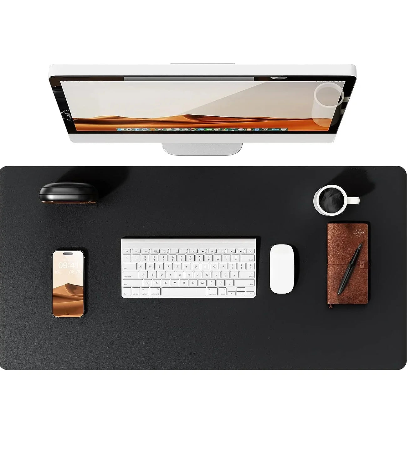 Large Mouse Pad,Office Desk Mat, Leather Desk Pad Protector, Non-Slip PU Leather Desk Blotter, Laptop Desk Pad Pi-Mart
