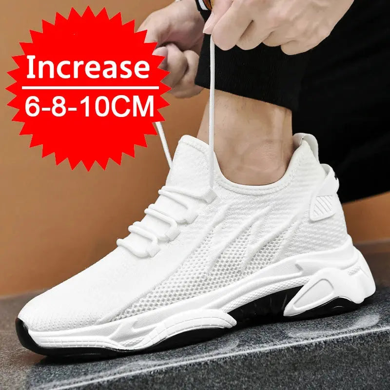 Men Sneakers Casual Heightening Shoes 8cm Height Increase Shoes For Men Summer Breathable 6cm Elevator Shoes 10cm Insole Taller NovaCart