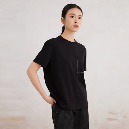 K3147W White Premium Clothes Ladies long staple cotton Tshirts Women's Clothing T-Shirt for Women NovaCart