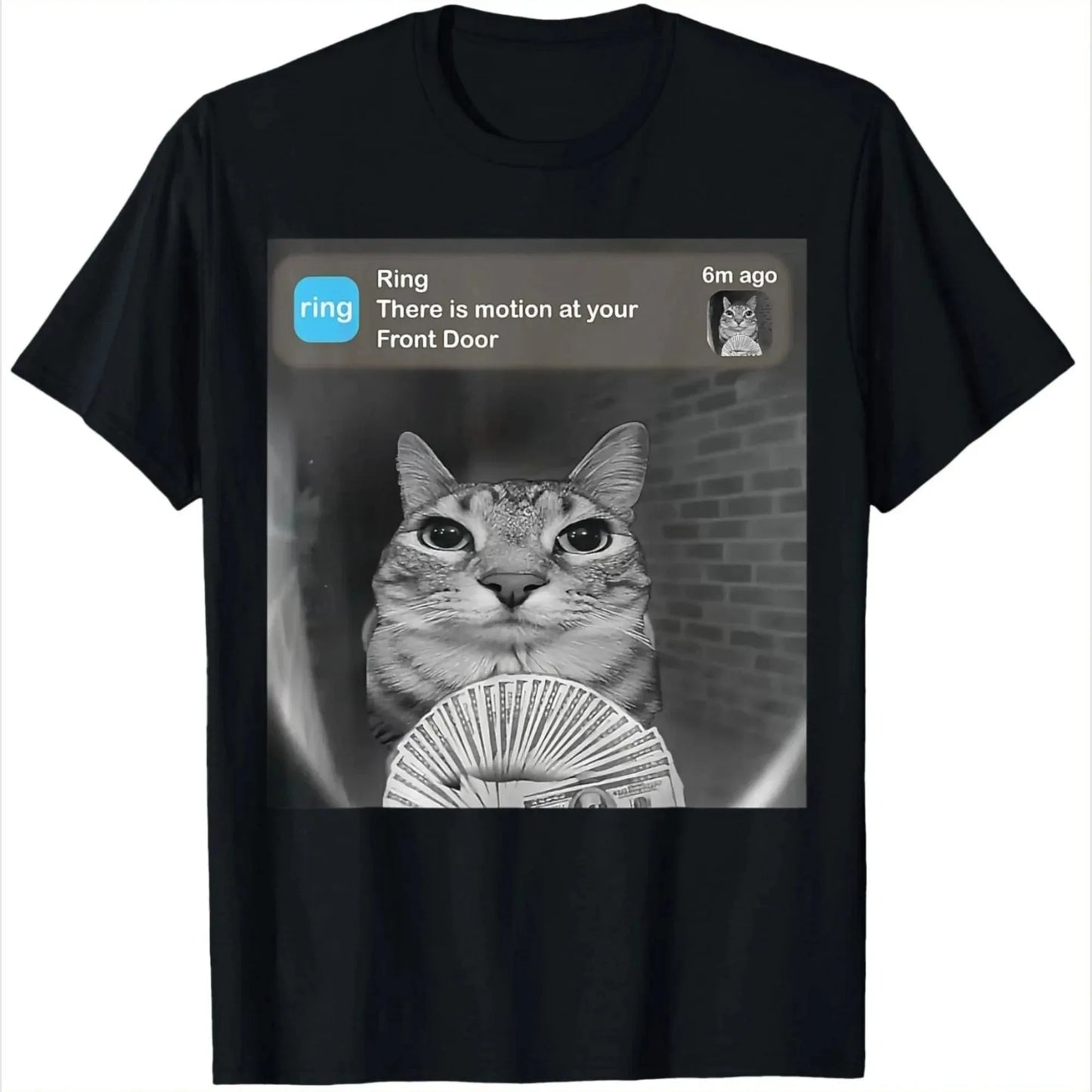 Summer New There Is Motion At Your Front Door Funny Silly Cat TShirt for Men Pure Cotton T-shirt Oversize Unseix New Fashion Top NovaCart