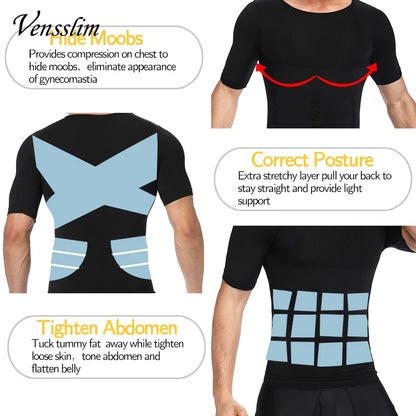 Men Body Shaper Slimming Compression Shirts Gynecomastia Undershirt Seamless Waist Trainer Muscle Belly Weight Loss Shapewear NovaCart