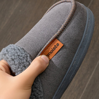 House Suede Slippers for Men TPR Sole Non Slip Durable Soft Warm Memory Foam Cushion Comfortable Living Room Shoes NovaCart