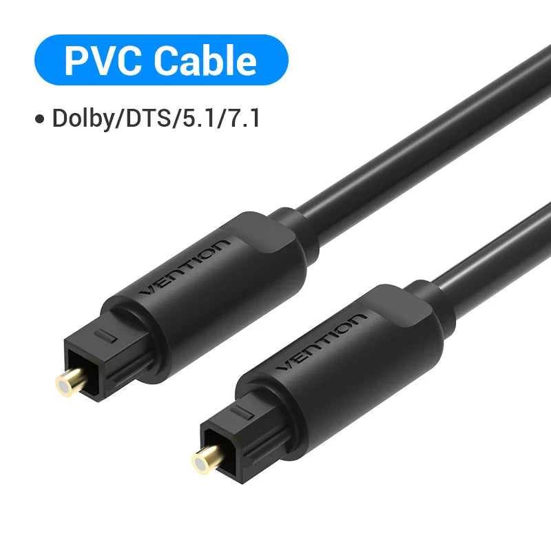 Vention Digital Optical Audio Cable Toslink SPDIF Coaxial Cable 1m 2m for Amplifiers Blu-ray Xbox 360 PS4 Soundbar Fiber Cable Pi-Mart