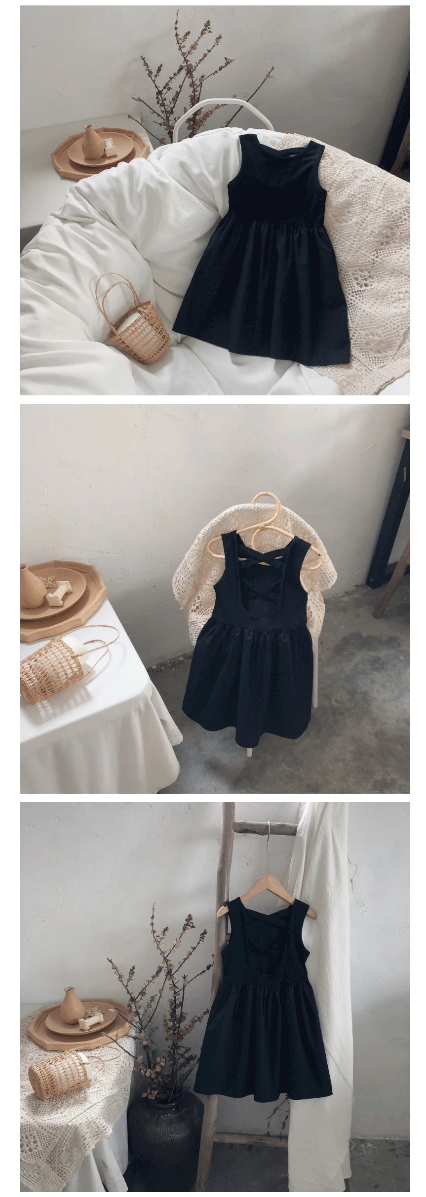 2024 Summer Girls Elegant Goth Dresss Black Sleeveless Tutu Dress Backless Off Shoulder Party Kid Dresses 2 4 5 6 7 8 Years Old NovaCart