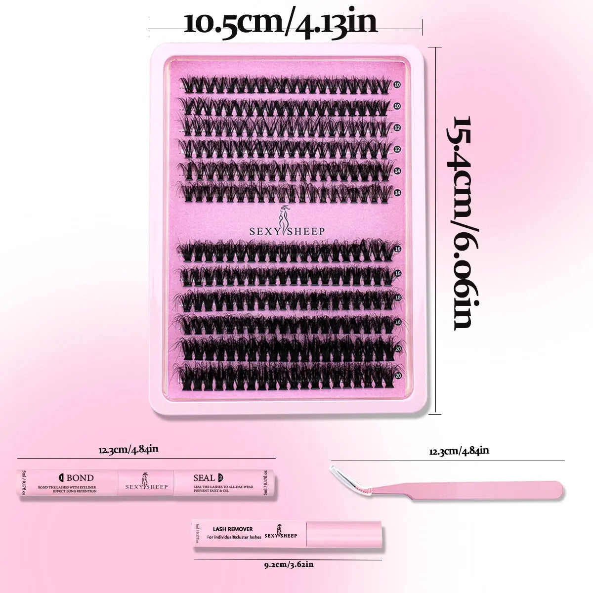 DIY Clusters Lashes 40D60D Fluffy Eyelash Extensions Dovetail Segmented Individual Eyelashes with Lash Glue Remover Set NovaCart