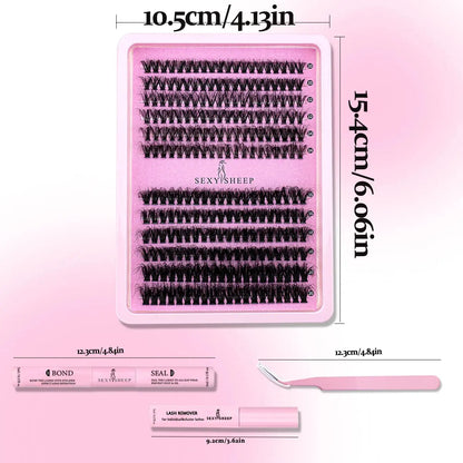 DIY Clusters Lashes 40D60D Fluffy Eyelash Extensions Dovetail Segmented Individual Eyelashes with Lash Glue Remover Set NovaCart