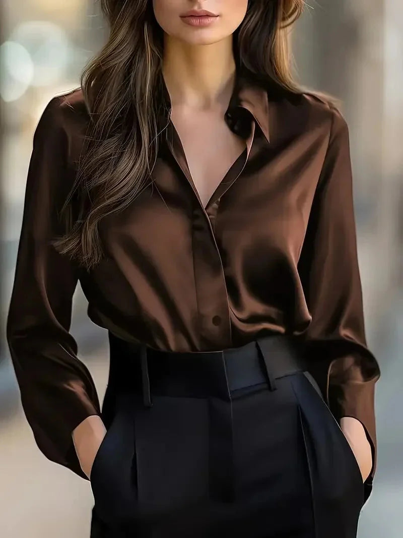 Women’s Spring-Autumn Lapel Button Shirt FitiqueFit