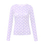 Woman Clothes Korean Moon Print Long Sleeve T-Shirt Fashion Casual Layered Sun Protection Top Ice Silk Basic Tee Spring Autumn NovaCart