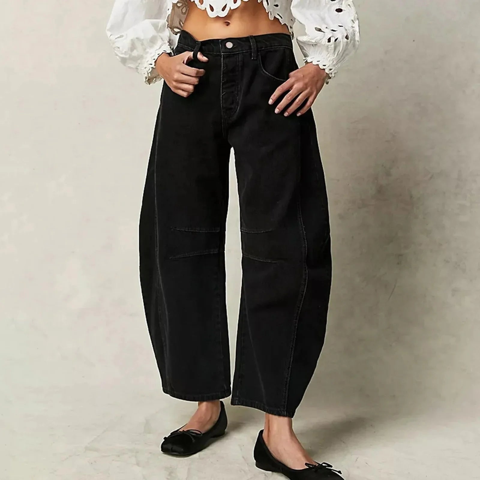 Women's Y2K Baggy Mid-Waist Wide-Leg Jeans – 90s Streetwear Vibe FitiqueFit
