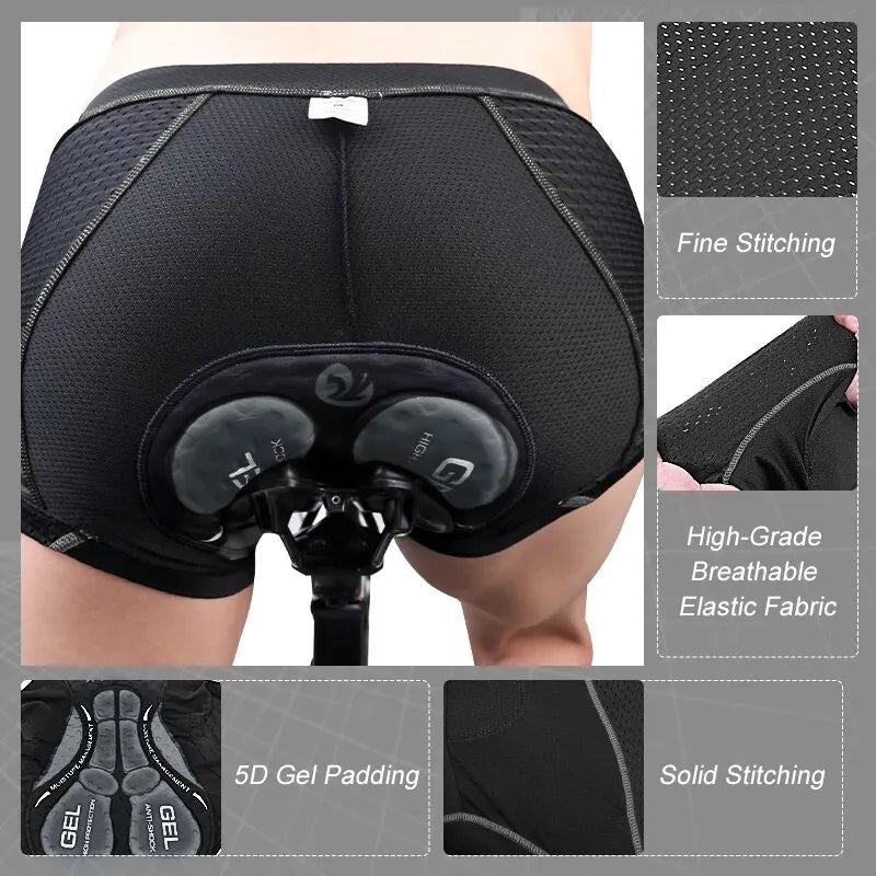 X-TIGER Men's Cycling Underwear with 5D Gel Cushioned MTB Boxer Cycling Shorts Road Cycling Underwear Cycling Equipment Pi-Mart