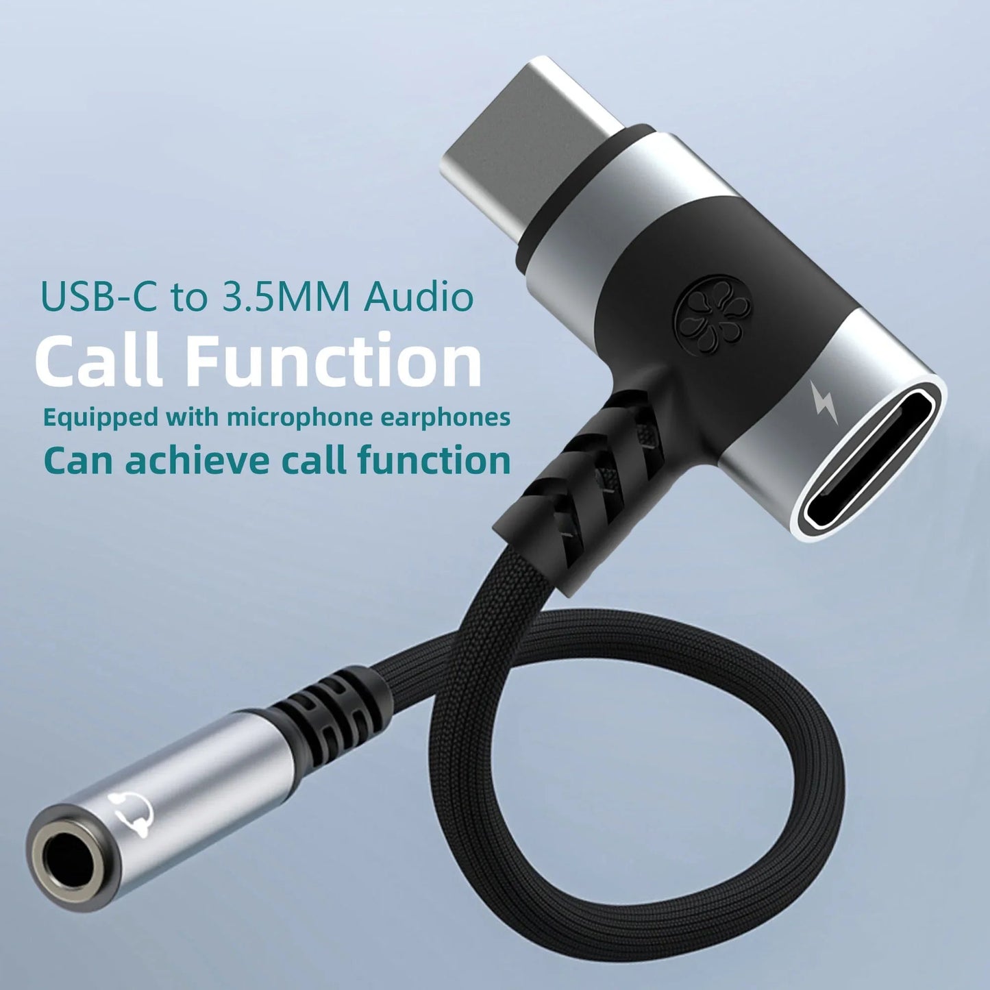 2-In-1 USB-C To 3.5mm Audio Adapter 100W PD Fast Charging Aux Mic Jack For Smartphone Tablet Pi-Mart
