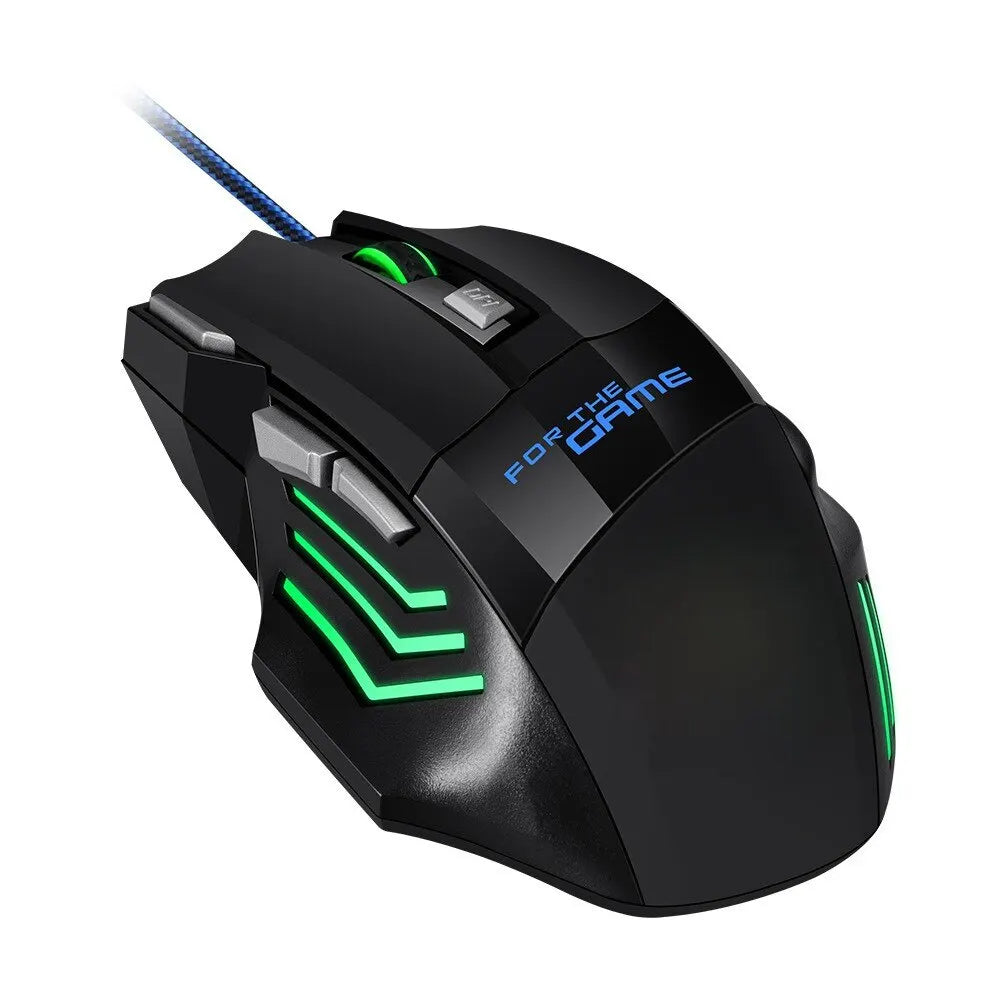 1 PC New Hyperspeed USB Gaming Mouse RGB Backlit Ergonomic Game Mice 7D Esports Wired Mouse for Laptop PC Gamer Pi-Mart