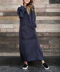 Hoodies Dress For Women Fashion 2025 Hem Lace-up Midi Robe Hooded Long Dress Autumn Winter Warm Casual Loose Sweatshirt Vestidos NovaCart