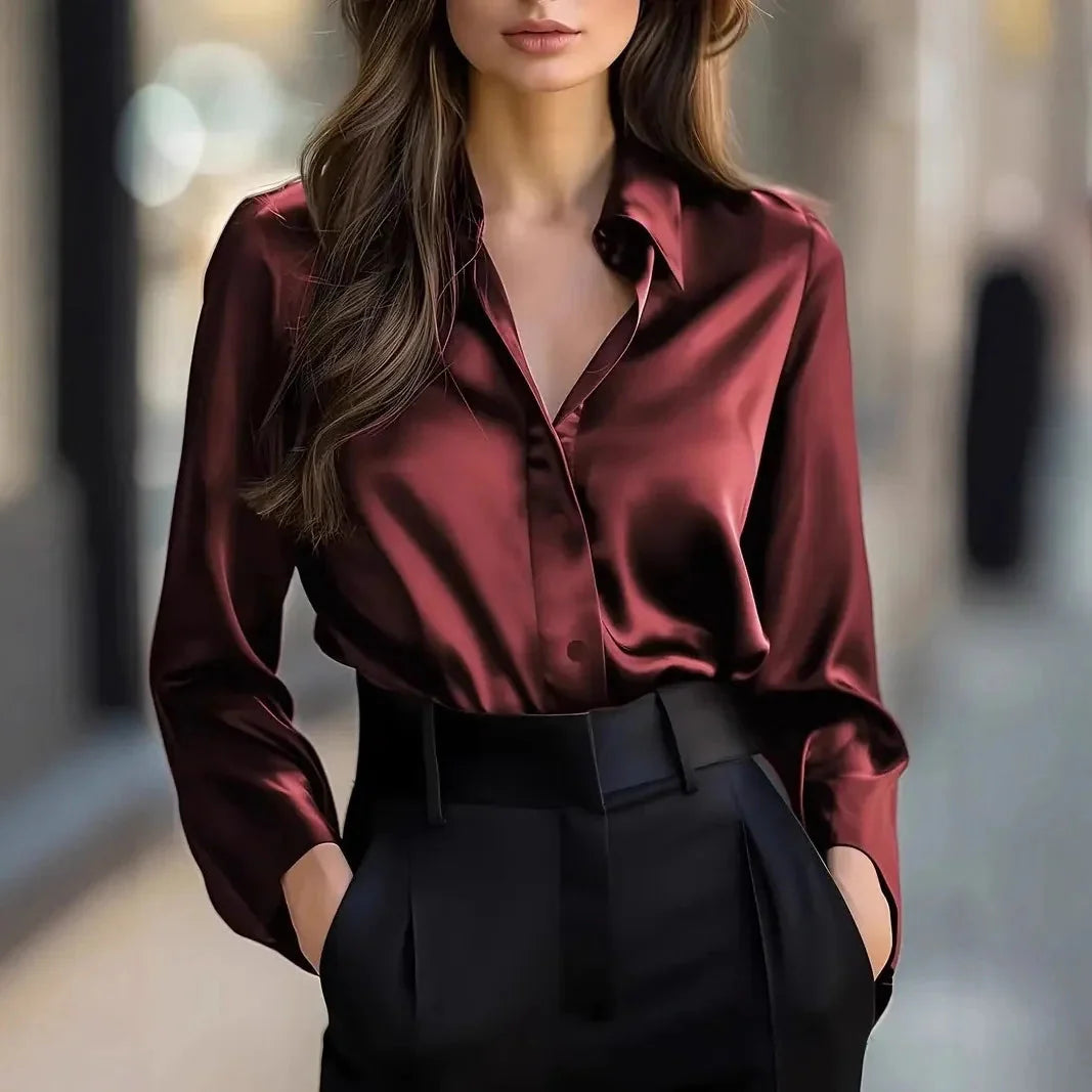 Women’s Spring-Autumn Lapel Button Shirt FitiqueFit