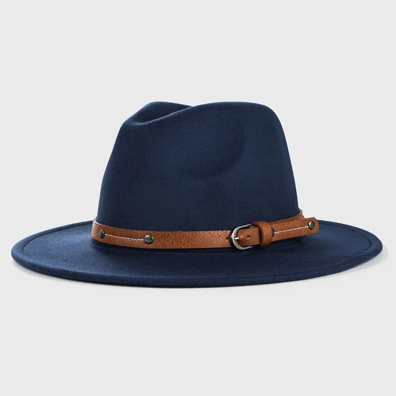 Unisex Wool Fedora – Flat-Brim Felt Hat for Fall & Winter FitiqueFit