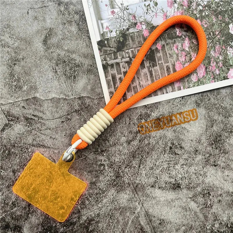 Wrist Strap for Phone Contrasting Colors Lanyard Keys Metal Keyring Accessories With Patch Cellphone Charm Luxury Hand Strap NovaCart