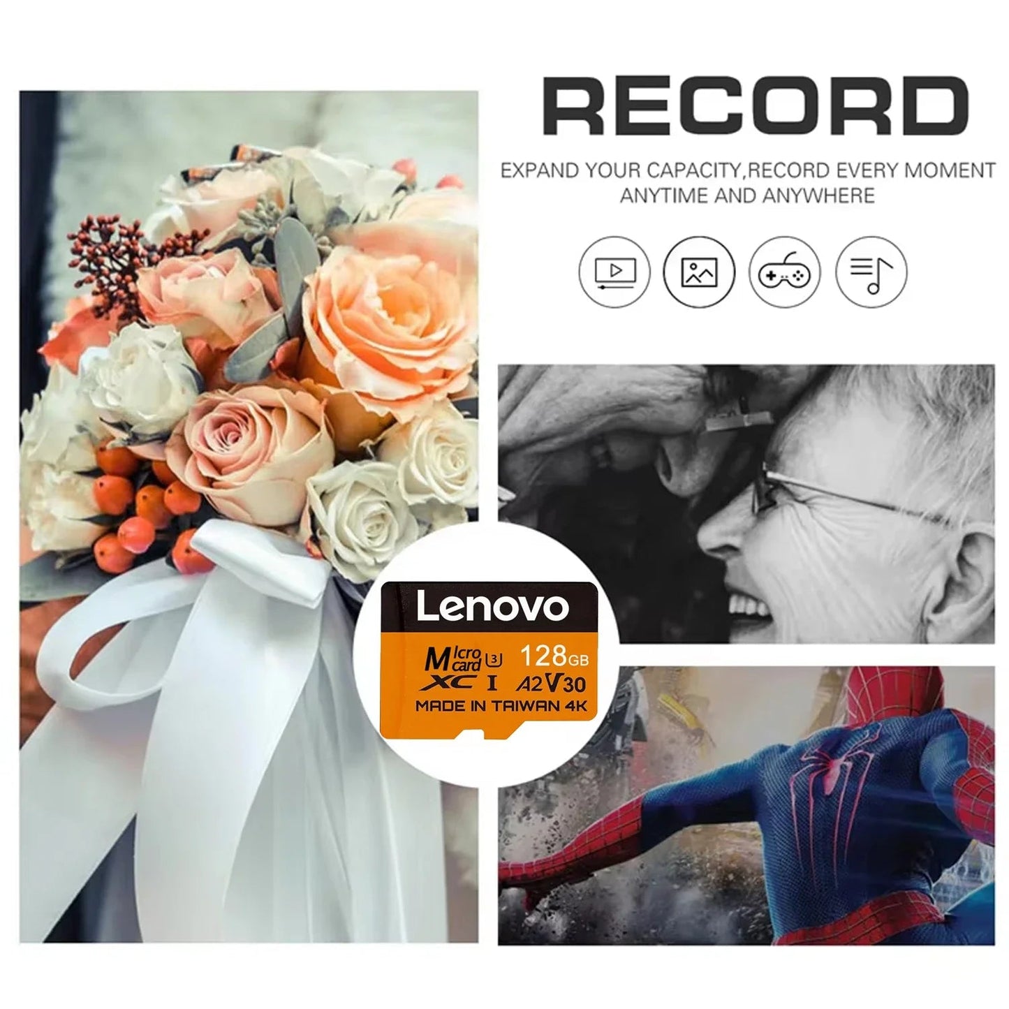 Lenovo High Speed Cartao De Memoria U3 V30 UHS-1 Class 10 Storage Card 1TB 512GB Micro SD Card Flash Cards For Nintendo Switch Pi-Mart