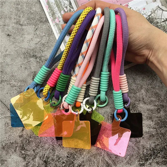 Wrist Strap for Phone Contrasting Colors Lanyard Keys Metal Keyring Accessories With Patch Cellphone Charm Luxury Hand Strap NovaCart