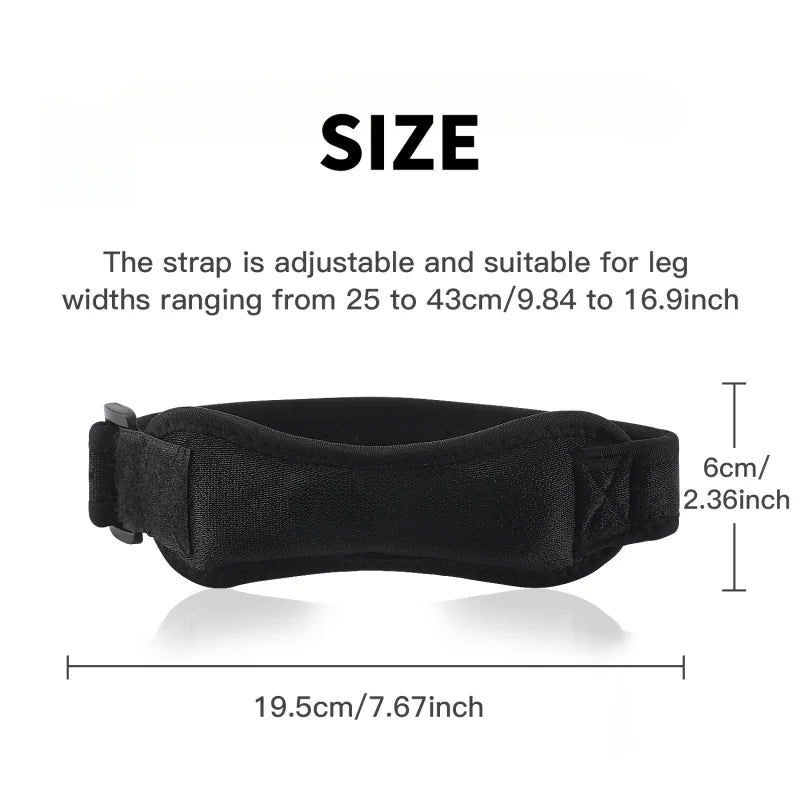 1 Piece Knee Patellar Tendon Knee Support Strape Brace Adjustable Shock Absorption Compression Knee Pad Sleeve for Basketball Pi-Mart