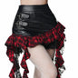 Hip-hop Pleated PU Leather Pleated Skirt