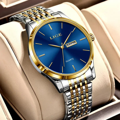 2025 LIGE Men Business Watches Top Brand Luxury Man Wristwatch Waterproof Luminous Date Week Quartz Men's Watch High Quality+Box NovaCart