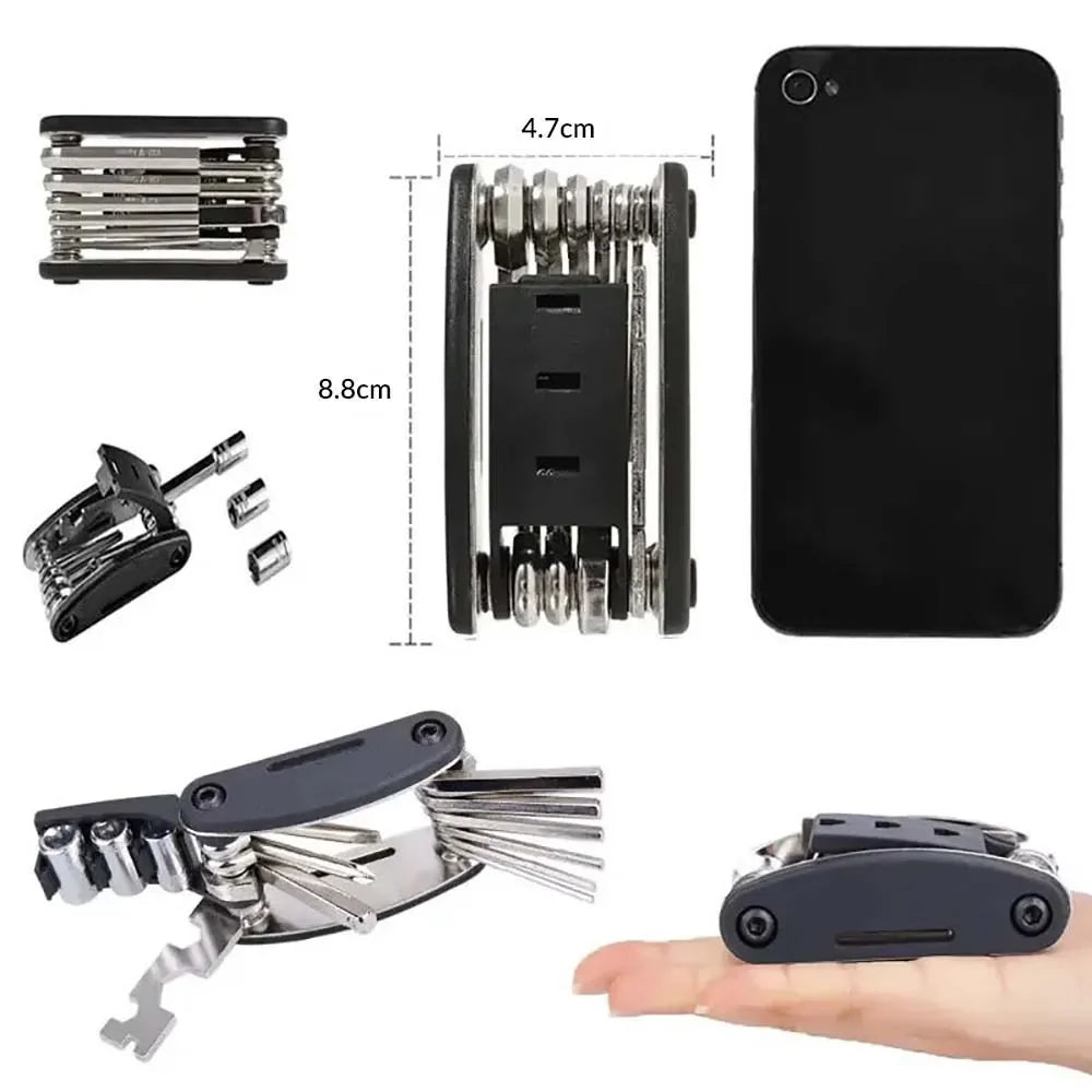 16 in 1 Portable Bicycle Repair Tools Kit Hex Wrench Nut Tire Screwdriver Motorcycle Bicycle Repair Tools Pi-Mart