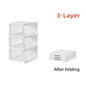 Transparent Shoes Box 6 Layers Shoe Display Case Thickened Foldable Sneaker Shoe Organizers Dustproof High-top Shoe Rack Shelf NovaCart