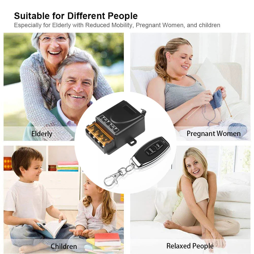 433Mhz Wireless Remote Control Switch AC 110V 220V 10A Relay 1CH Receiver Controller and 2botton RF 433 Mhz Transmitter Pi-Mart