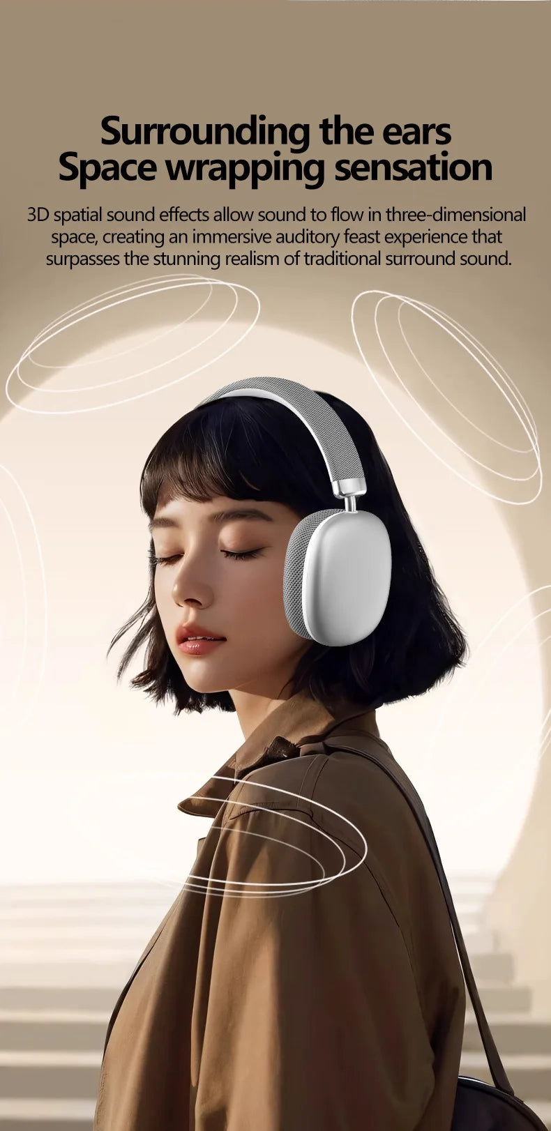 New Air Max Bluetooth 5.3 Earphone Over ear Headphone Wireless Headset Pods Pro Max Headphone for ios android tws dluetooth NovaCart