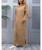 Hoodies Dress For Women Fashion 2025 Hem Lace-up Midi Robe Hooded Long Dress Autumn Winter Warm Casual Loose Sweatshirt Vestidos NovaCart