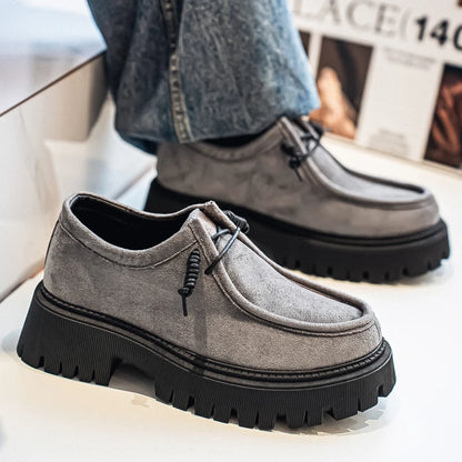 Men's Shoes 2025 Autumn New Style High-heel Thick-soled Loafers, Durable and Retro Casual Shoes, Everyday Street Trend Sneakers NovaCart