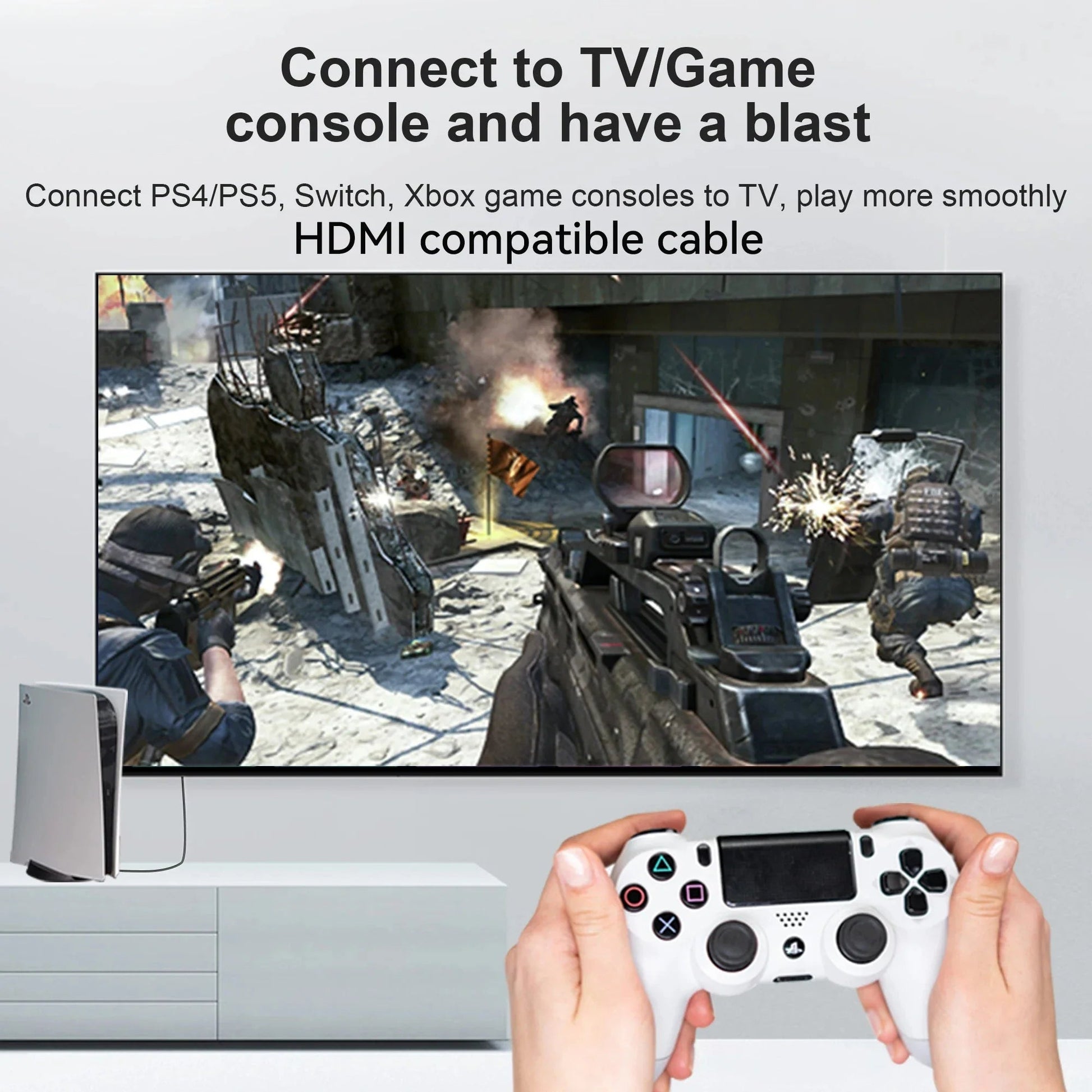 HDMI Cable 4K 60Hz HDMI-Compatible Ultra HD 1080P 120Hz High Speed Video Audio HDMI 2.0 Cable For PS4 TV Laptop Monitor Rtx3080 Pi-Mart