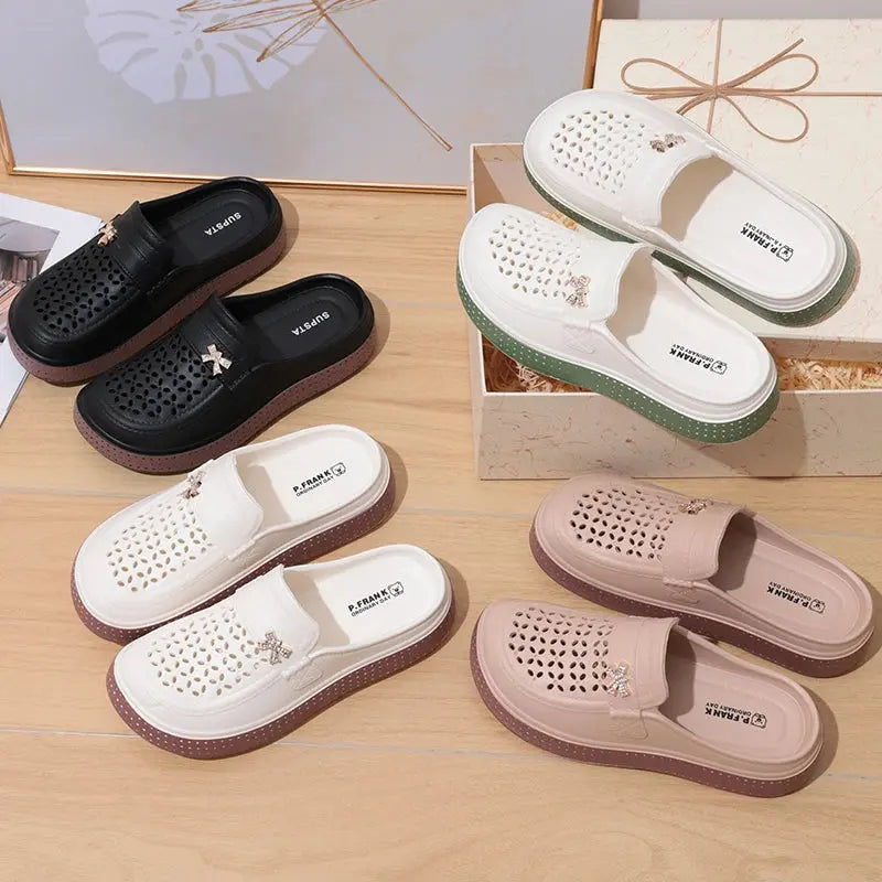 Eyriphy Size: 36-37 to 40-41 Women's Cave Shoes New Flat Slippers Beach Slippers Thick Soles Clogs Casual Slippers for Women Men NovaCart