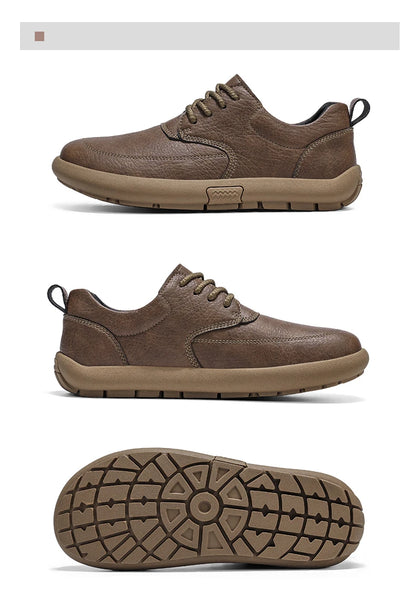 Shoes for Men Male Sneakers Leather Shoes Round Toe Apring and Autumn Wear-resistant Return To The Ancients Loafers All-match NovaCart
