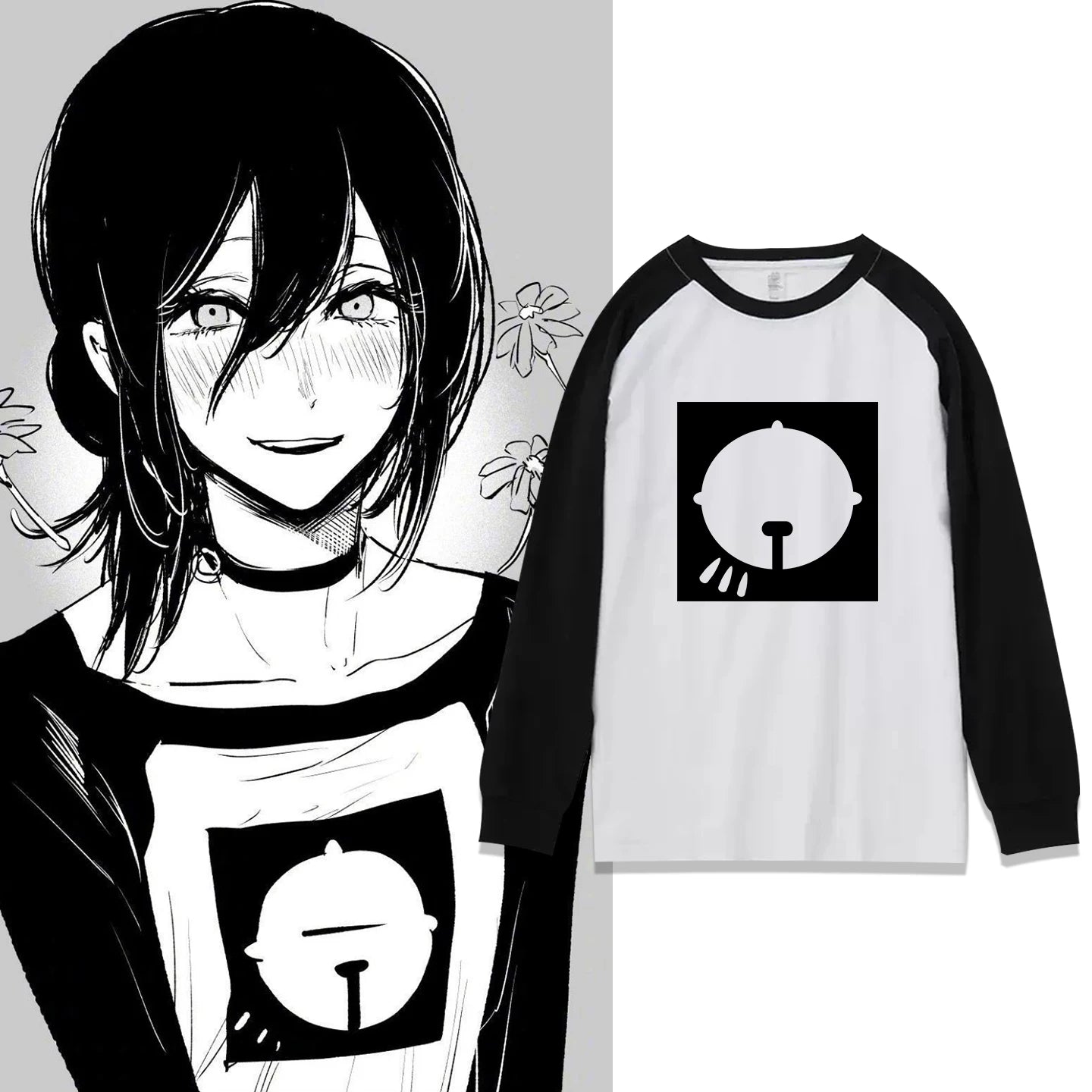 Anime Reze Long Sleeve T-shirt Cosplay Oversized Vintage Chainsaw Men Women Clothes Japanese Manga Tee Clothing Harajuku Y2k Top NovaCart