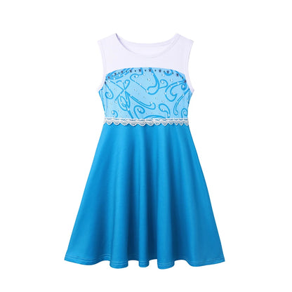 Children's Casual Dress for Girls Mermaid Rapunzel Dress One-Shoulder Sling Short Sleeve Princess Costume Summer Casual Vest NovaCart